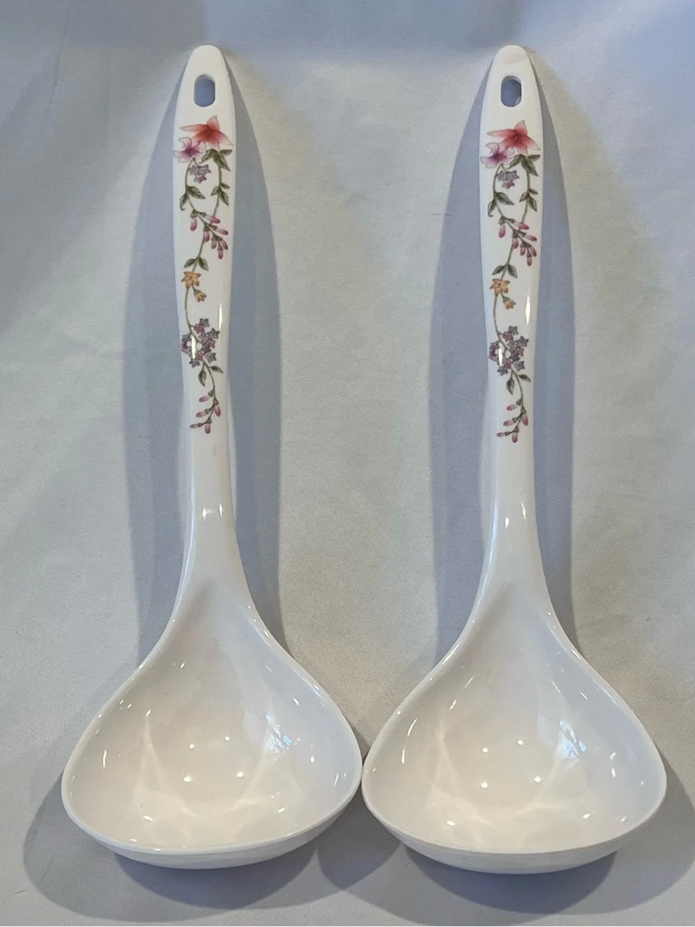 Vintage Floral Melamine Serving Ladles Set of 2